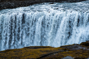 Dettifoss, Northeast Iceland, the largest waterfall in Europe, at sunset