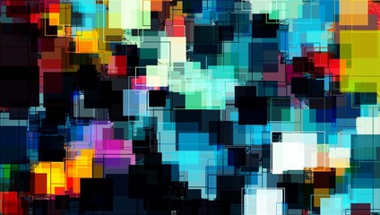 Abstract Colorful Geometrical Artwork,Abstract Graphical Art Background Texture,Modern Conceptual Art,Synthwave Aesthetic Poster Print,3D Rendering