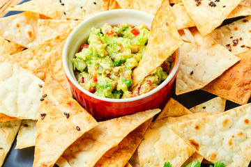 Guacamole with chips