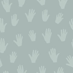 hands seamless pattern. gray background with a lot of handprints pattern, hand prints print seamless, Handprints print, pattern seamless, handprints, monochrome hand prints