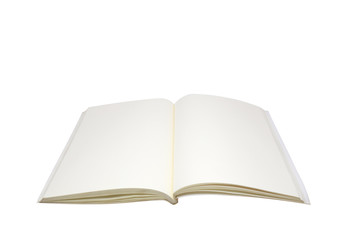 Blank open Notepad isolated on white background