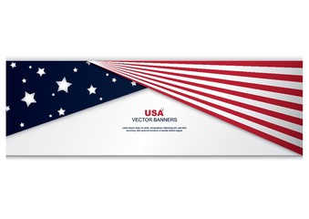 Obraz premium american flag banner