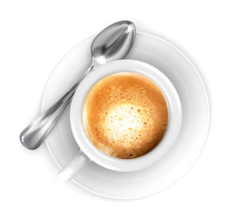 3d illustration coffee cup over white background