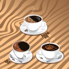 set of coffee cups