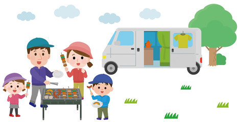 家族 山 ハイキング イラスト01 Wall Mural Wallpaper Murals こけ田