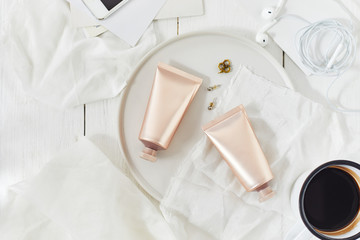 Skincare product on backgrrund.