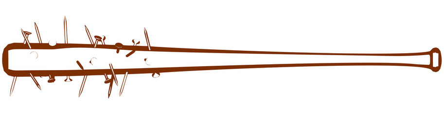Nailed baseball bat vector illustration