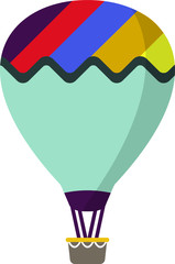Detailed Hand Drawn 3D Illustration of a Colorful Hot Air Balloon