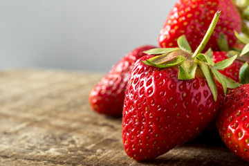 Fresh red aromatic wholesome summer berry. Strawberry. The concept of a healthy diet and...
