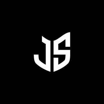 js logo monogram with shield shape design template