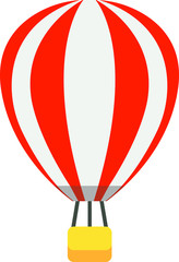 Detailed Hand Drawn Flat Illustration of a Colorful Hot Air Balloon