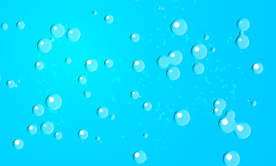 涼しげな水色の水滴としぶき