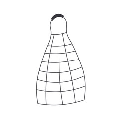  empty string bag.  Zero waste cocept, eco friendly and green lifestyle concept. vector illustration in flat and doodle style.
