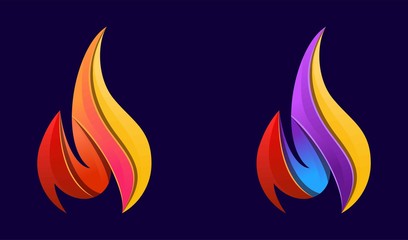 Fire logo colorful with modern concept