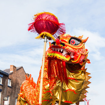 Dragon dance at Chinese New Year