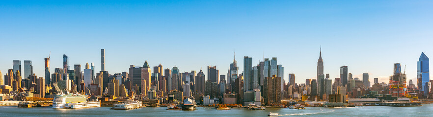 Daytime view of Manhattan Skyscrapers in New York, USA