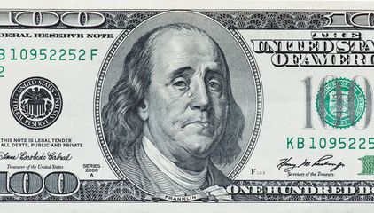 Concept showing devaluation of american dollars by Quantitative easing programme - crying Benjamin...