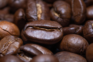 Naklejka premium Coffee on a dark background