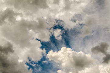 Diverse clouds with blue sky for wallpaper.