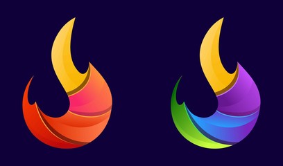 Fire logo colorful with modern concept