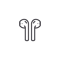 Air pods icon. Wireless symbol modern simple vector icon for website design, mobile app, ui. Vector Illustration - obrazy, fototapety, plakaty