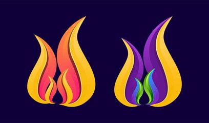 Fire logo colorful with modern concept