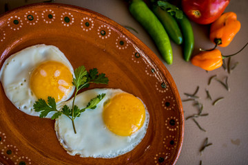 Mexican eggs on the table