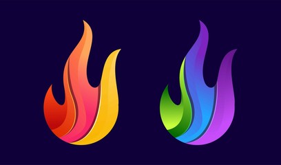 Fire logo colorful with modern concept