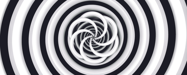 3d black and white twisted wire background