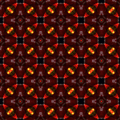 abstract seamless red pattern with flowers