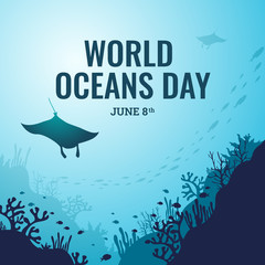 World ocean day illustration vector