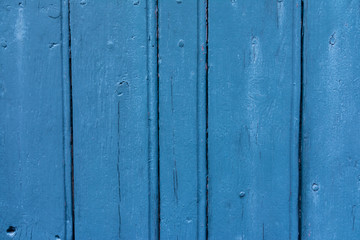 Blue old wood planks background