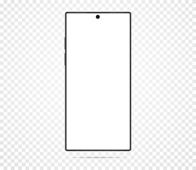 Smartphone with blank white screen. On a transparent background. Realistic cell phone can be a template for infographics or presentation of interface Frame less smartphone Vector Illustration Isolated