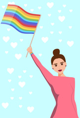 Lgbt woman icon. Lgbt woman vector icon for web design isolated on blue background