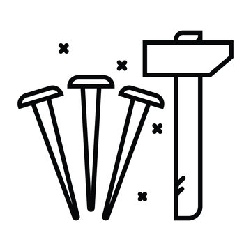 black hammer nails construction tools clip art preview