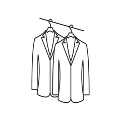 Suits on hanger icon. Wardrobe symbol modern, simple, vector, icon for website design, mobile app, ui. Vector Illustration