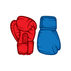 Boxing gloves. Realistic boxing gloves flat style vector illustration isolated on white background. 