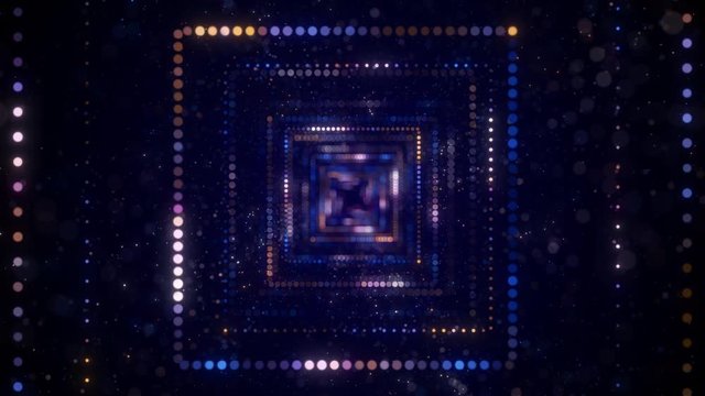 Concept of digital, Data center, Motion Graphic with particle grid. Futuristic big data visualization and hi-tech background.