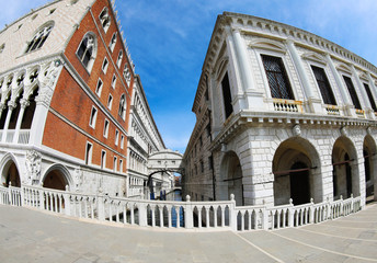 rare famous view of Venice with the Bridge of Sighs but without
