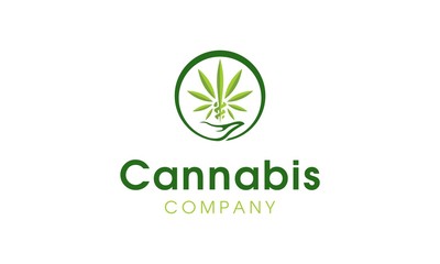 simple logo of cannabis leaf management