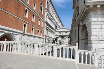 famous view of Venice with the Bridge of Sighs but without peopl