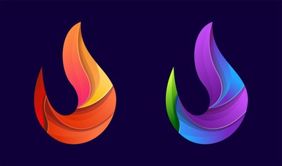 Fire logo colorful with modern concept