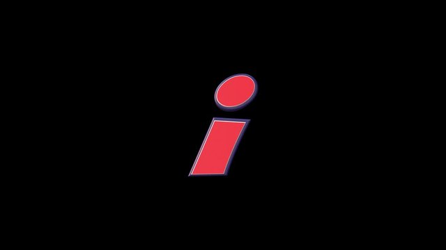 Semicolon Alphabetical Comic Symbol, with Alpha Matte, Loop, 4k
