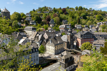 View of the town center of Monschau, Germany