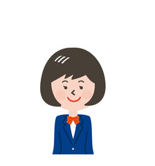 微笑む女子学生の上半身