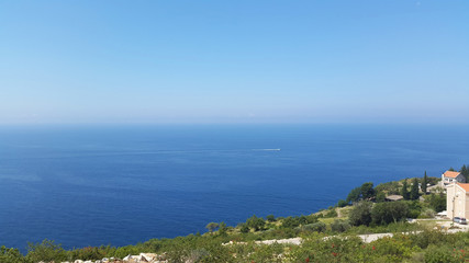 Fototapeta na wymiar Adriatic sea till horizon - sea coast of Montenegro
