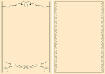 black decorative frames on beige backgrounds - vector
