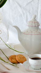 coffee with cookies on the table