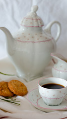 coffee with cookies on the table