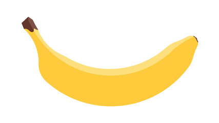 One yellow banana. Vector illustration on white background.